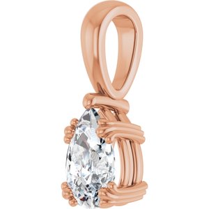 18K Rose Gold 8.5x5.5 mm Pear Pendant Mounting – image 3
