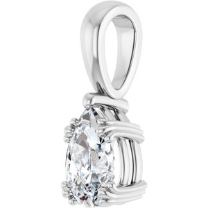 14K X1 White Gold 8.5x5.5 mm Pear Pendant Mounting – image 3