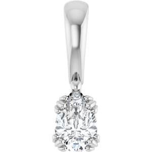 Platinum 6x4 mm Pear Pendant Mounting
