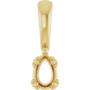 14K Yellow Gold 6x4 mm Pear Pendant Mounting – image 2