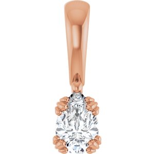 18K Rose Gold 6x4 mm Pear Pendant Mounting