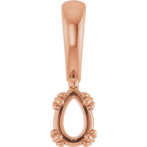 14K Rose Gold 6x4 mm Pear Pendant Mounting – image 2
