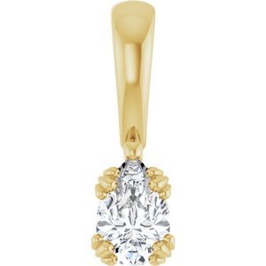 14K Yellow Gold 6x4 mm Pear Pendant Mounting
