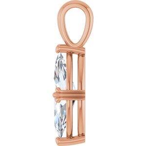 10K Rose Gold 15x7 mm Marquise Pendant Mounting – image 5
