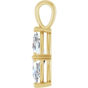 18K Yellow Gold 15x7 mm Marquise Pendant Mounting – image 5