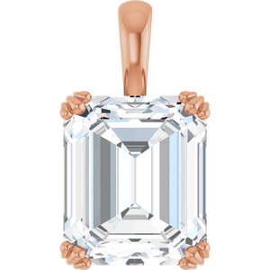 14K Rose Gold 13x11 mm Emerald Pendant Mounting