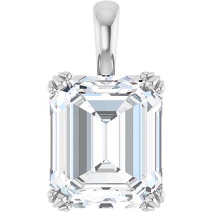 Platinum 13x11 mm Emerald Pendant Mounting