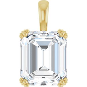 10K Yellow Gold 13x11 mm Emerald Pendant Mounting