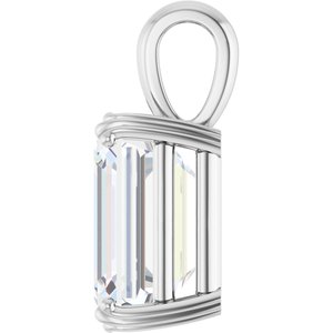 10K White Gold 13x11 mm Emerald Pendant Mounting – image 5