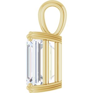 14K Yellow Gold 13x11 mm Emerald Pendant Mounting – image 5