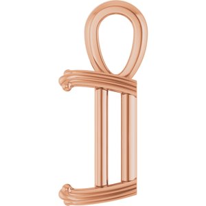14K Rose Gold 13x11 mm Emerald Pendant Mounting – image 6