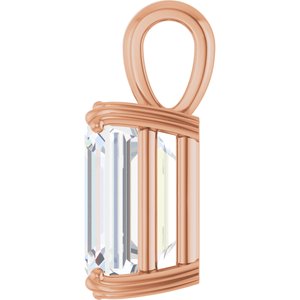 18K Rose Gold 13x11 mm Emerald Pendant Mounting – image 5