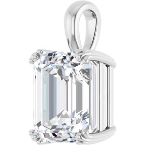 Continuum Sterling Silver 13x11 mm Emerald Pendant Mounting – image 3