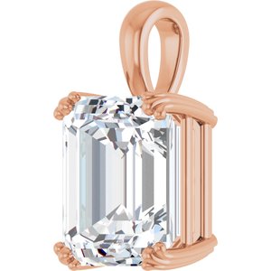 14K Rose Gold 13x11 mm Emerald Pendant Mounting – image 3