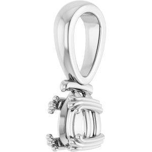 18K White Gold 6x4 mm Pear Pendant Mounting – image 4