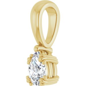 18K Yellow Gold 6x4 mm Pear Pendant Mounting – image 3