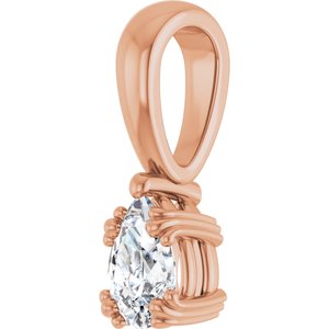 18K Rose Gold 6x4 mm Pear Pendant Mounting – image 3