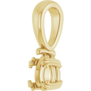 14K Yellow Gold 6x4 mm Pear Pendant Mounting – image 4