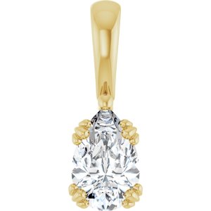 14K Yellow Gold 8.5x5.5 mm Pear Pendant Mounting