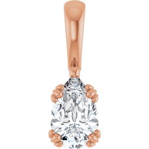 14K Rose Gold 8.5x5.5 mm Pear Pendant Mounting
