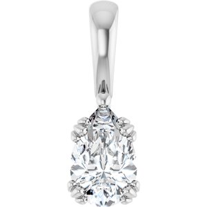 10K White Gold 8.5x5.5 mm Pear Pendant Mounting