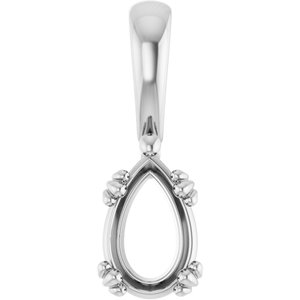 Platinum 8.5x5.5 mm Pear Pendant Mounting – image 2