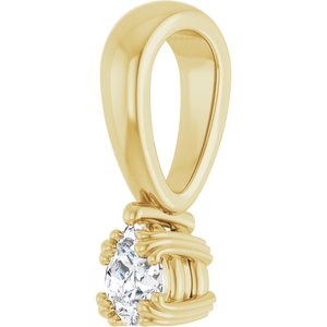 18K Yellow Gold 4x3 mm Pear Pendant Mounting – image 3