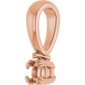 14K Rose Gold 4x3 mm Pear Pendant Mounting – image 4