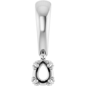 10K White Gold 4x3 mm Pear Pendant Mounting – image 2