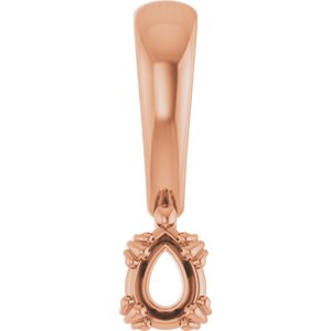 10K Rose Gold 4x3 mm Pear Pendant Mounting – image 2