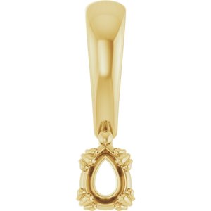 18K Yellow Gold 4x3 mm Pear Pendant Mounting – image 2