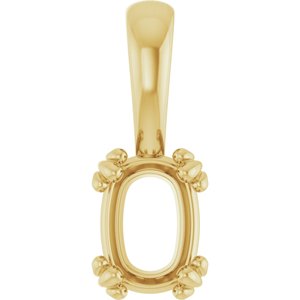 18K Yellow Gold 7x5 mm Elongated Cushion Pendant Mounting – image 2