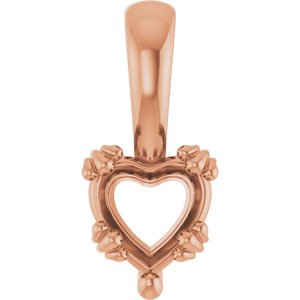 10K Rose Gold 6x6 mm Heart Pendant Mounting – image 2