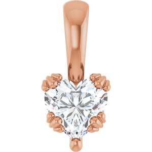 10K Rose Gold 6x6 mm Heart Pendant Mounting