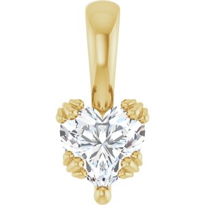 18K Yellow Gold 6x6 mm Heart Pendant Mounting