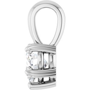 14K X1 White Gold 6x6 mm Heart Pendant Mounting – image 5