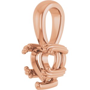 10K Rose Gold 6x6 mm Heart Pendant Mounting – image 4