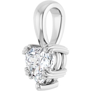 14K X1 White Gold 6x6 mm Heart Pendant Mounting – image 3