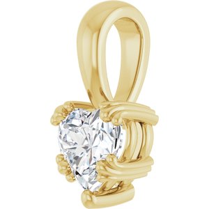 18K Yellow Gold 6x6 mm Heart Pendant Mounting – image 3
