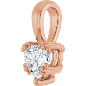 10K Rose Gold 6x6 mm Heart Pendant Mounting – image 3