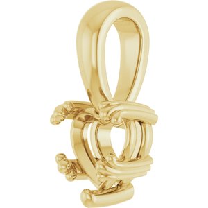 18K Yellow Gold 6x6 mm Heart Pendant Mounting – image 4