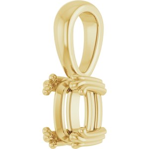 10K Yellow Gold 7x5 mm Elongated Cushion Pendant Mounting – image 4