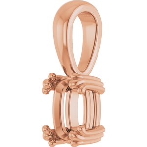 14K Rose Gold 7x5 mm Elongated Cushion Pendant Mounting – image 4