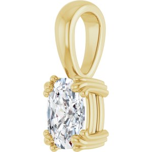 14K Yellow Gold 7x5 mm Elongated Cushion Pendant Mounting – image 3