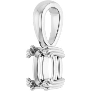 10K White Gold 7x5 mm Elongated Cushion Pendant Mounting – image 4