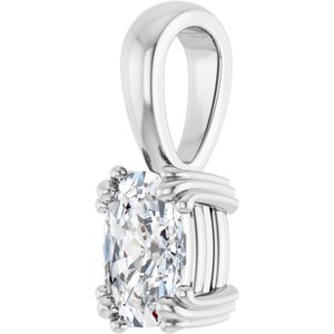 14K X1 White Gold 7x5 mm Elongated Cushion Pendant Mounting – image 3