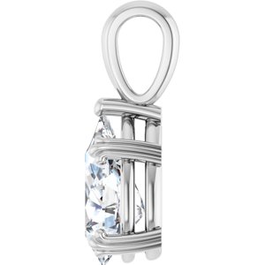 14K X1 White Gold 12x7.5 mm Pear Pendant Mounting – image 5