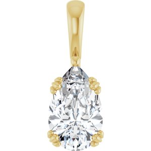 14K Yellow Gold 12x7.5 mm Pear Pendant Mounting