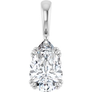 18K White Gold 12x7.5 mm Pear Pendant Mounting