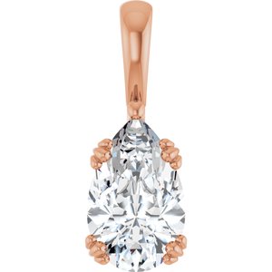 10K Rose Gold 12x7.5 mm Pear Pendant Mounting